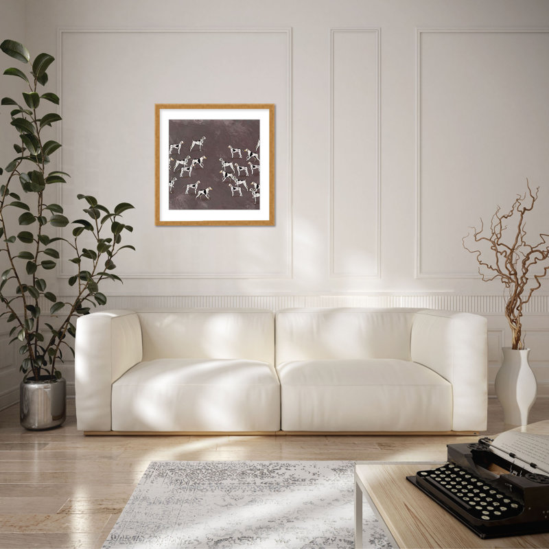 Nature Inspired Modern Ensemble: Sleek Hound Soirée, 16" H x 16" W, Wrapped Canvas, Does Not Apply