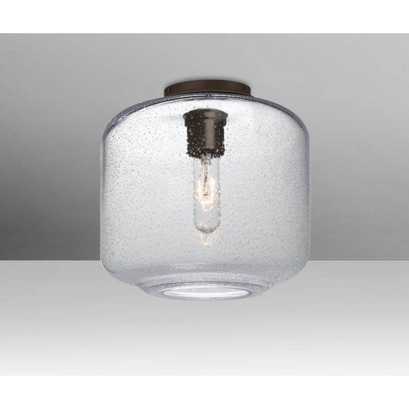 Plafonnier encastré cylindrique simple 9,5 po Spero, Bronze, Transparent
