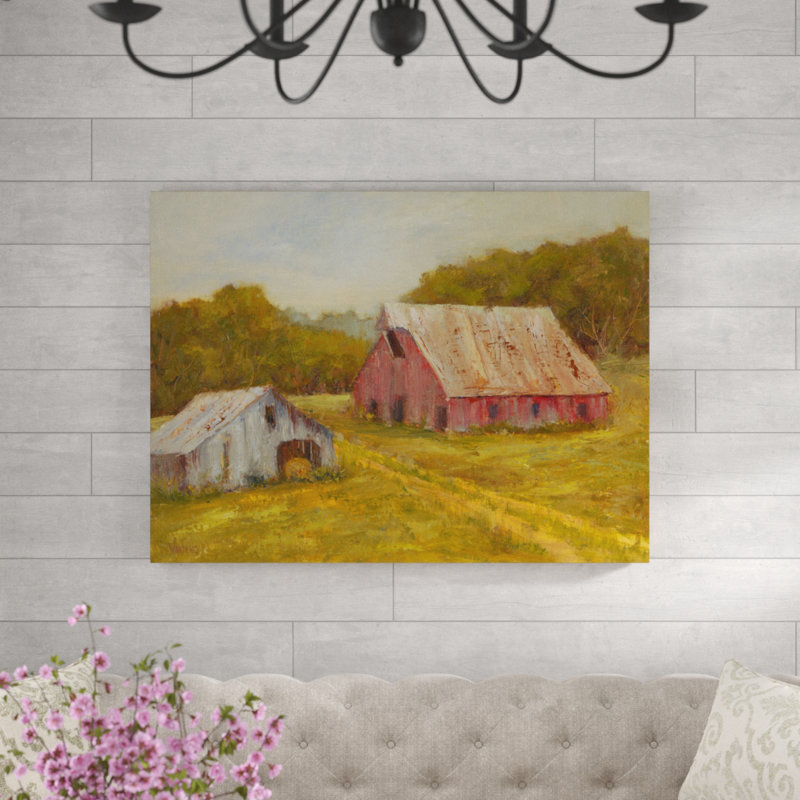 « country granges », peinture sur toile tendue, H 14 po x l 19 po x P 2 po