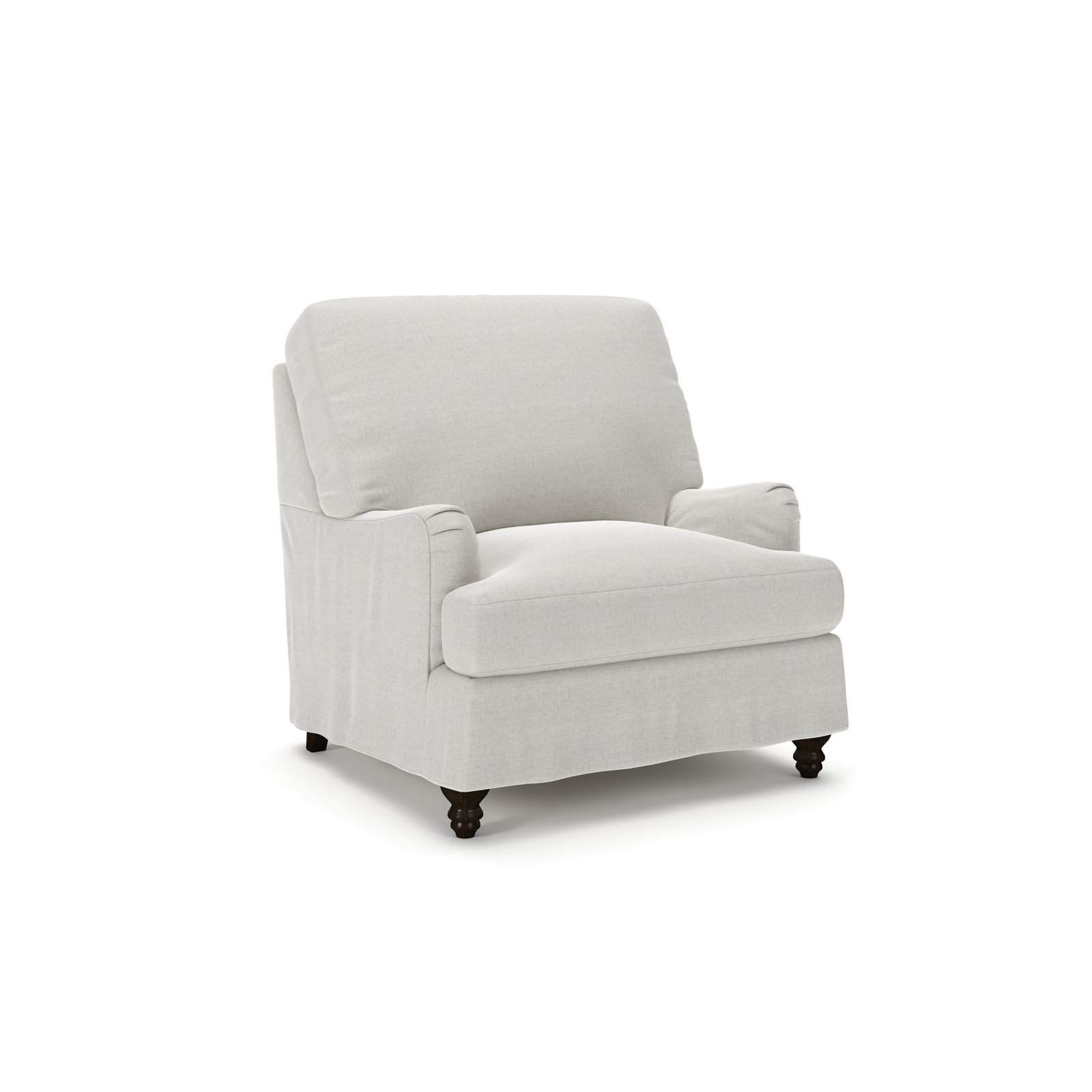 Walters Slipcovered Chair, Drusky Ivory Sustain® Basketweave