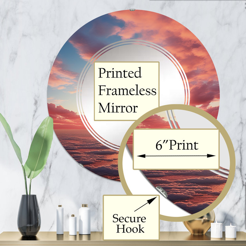 Diorios - Miroir mural rond, 32 po x 32 po