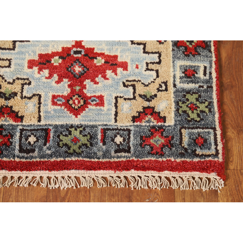 Tapis oriental géométrique bleu clair clair 2x3