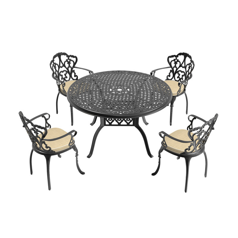 Ensembles de salle à manger de patio en aluminium durable, conception classique pour le divertissement à domicile