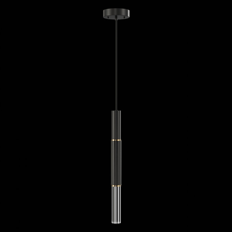 Luminaire suspendu rond l 6,5 po Antonia, Noir mat