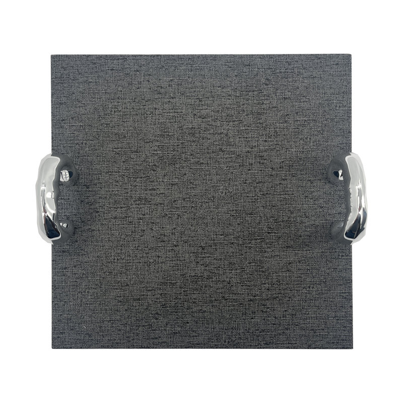 Stunning Silver Modern Handle Tray, Large