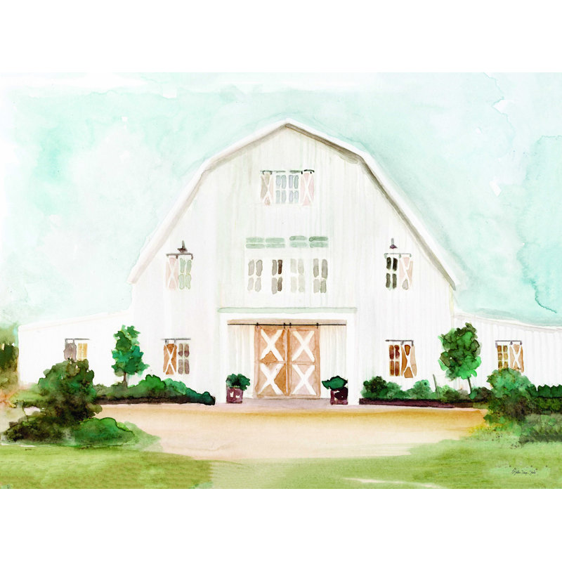 «Wedding Barn» - peinture sur toile tendue, H 12 po x l 16 po