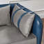Canapé de rangement 65 po en polyuréthane bleu marine et velours gris clair-129598843