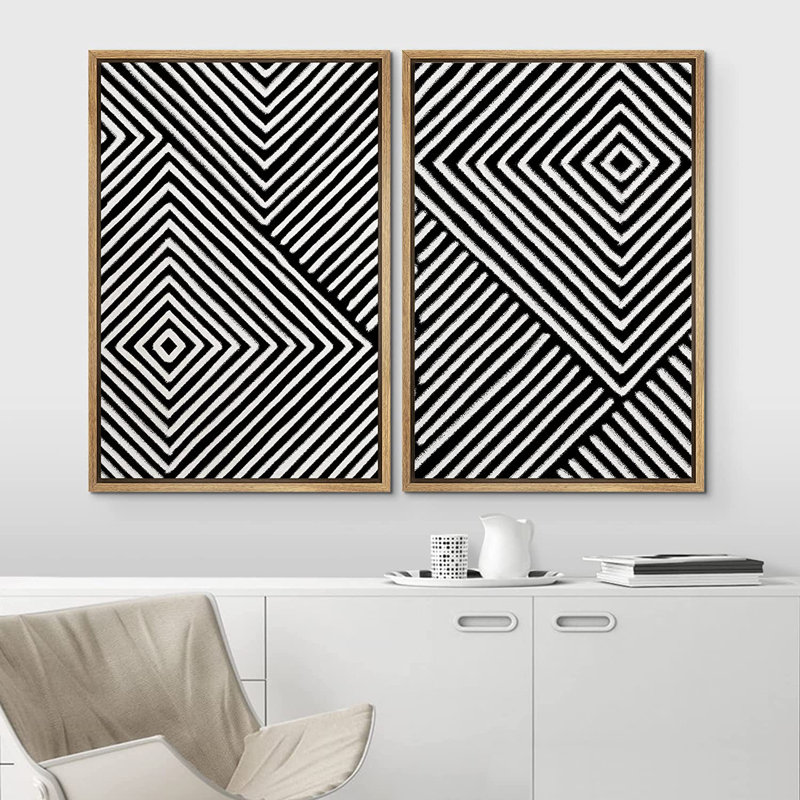 Reproduction d'art numérique sur toile encadrée 2 pièces, H 36 po x l 48 po x P 1,5 po, Brun