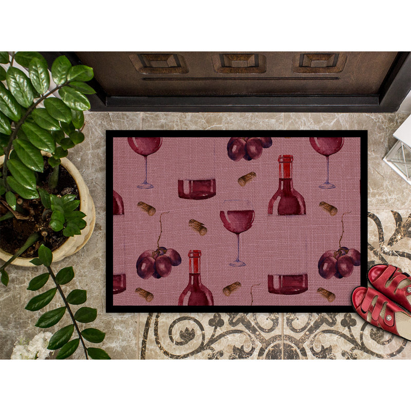 Vin rouge 36 po x 24 po tapis de porte extérieur antidérapant Wireman, L 27 po x L 18 po