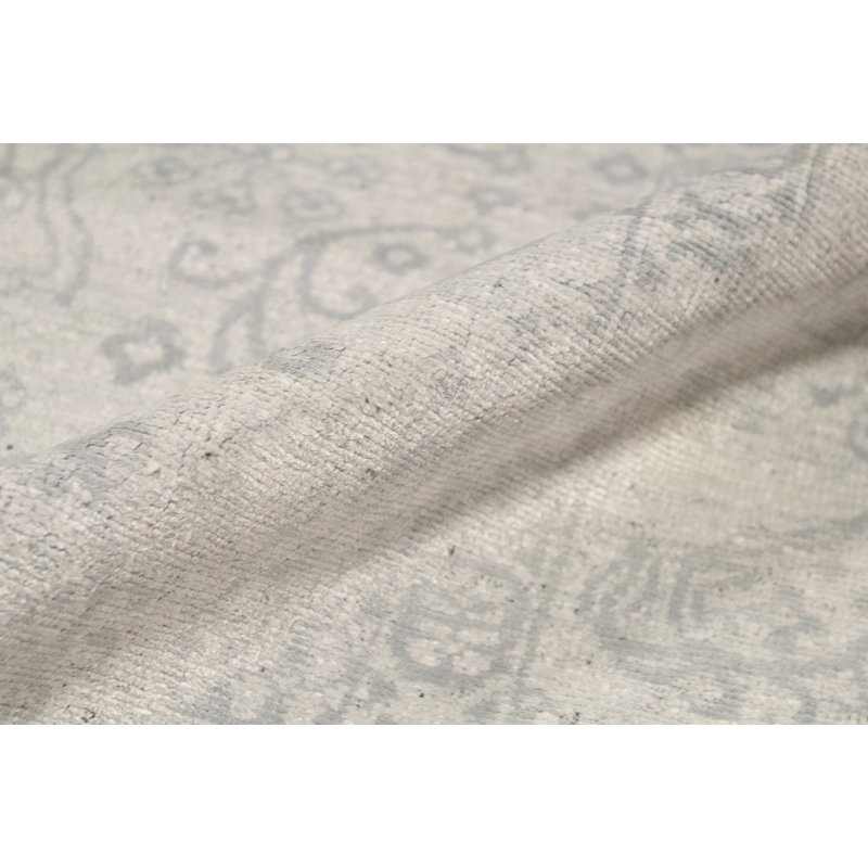 Geometric Area Rug in Silver