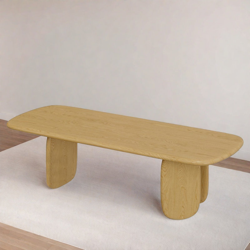 Table de salle à manger moderne et simple en bois massif, H 29,5 po x L 86,6 po x l 31,4 po