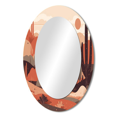 Sublime Desert Simplicity - Landscapes Oval Decorative Mirror On Metal