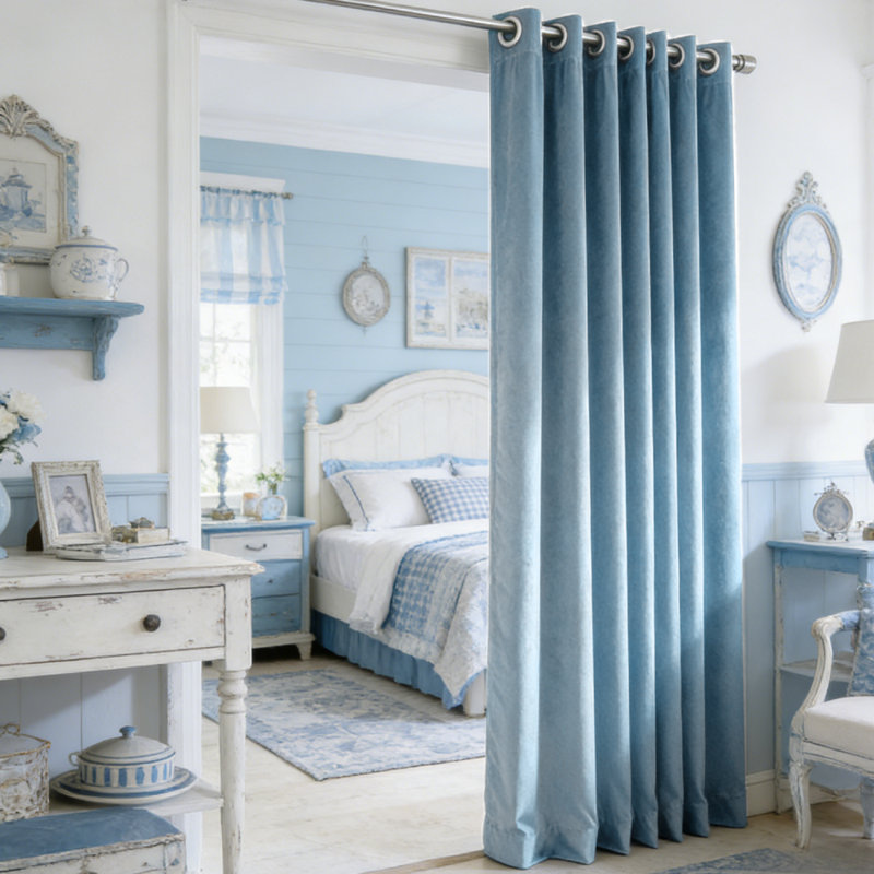Grommet Velvet Curtains, 1 Panel - Super Soft Light Filtering Drapes, Noise Reducing & Privacy Protection Velvet Window Curtains for Living Room, Bedroom