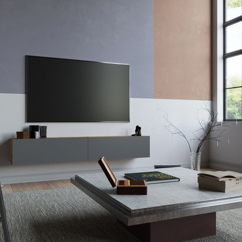 Unfinished TV Stand for TVs up to 49", Athlantic Pine/Anthracite