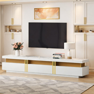 Unfinished TV Stand for TVs up to 88" with Fireplace Included