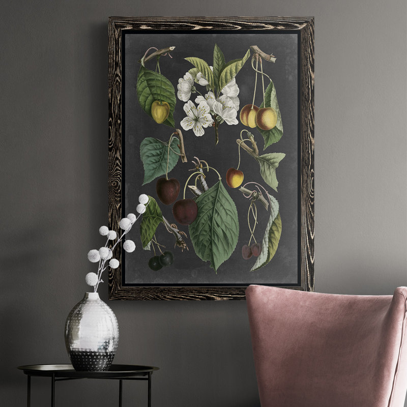 Orchard Variétés II, peinture sur toile encadrée, H 37,5 po x l 27,5 po x P 1 po, Noir, noir, noir, noir