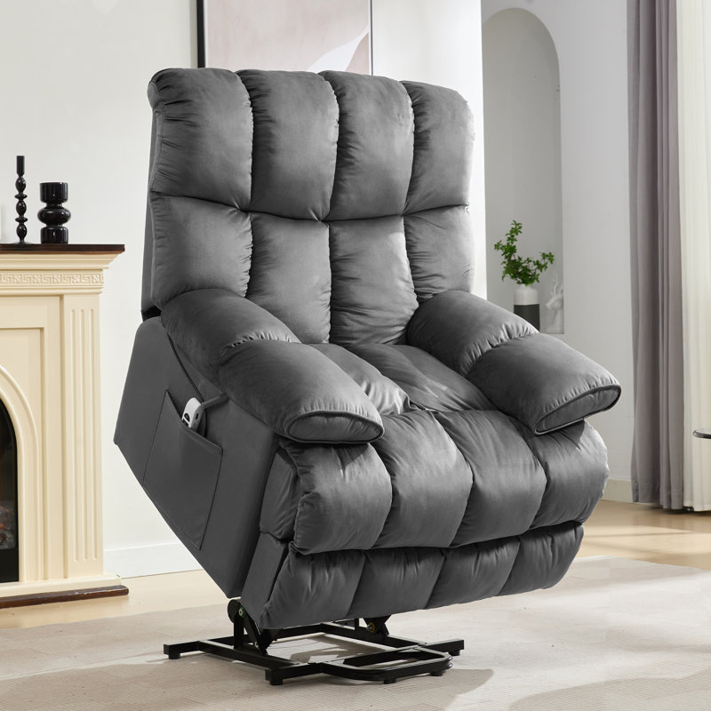 Oversized Power Lift Chair,heated Massage Power Recliner Chair With Usb Port, electric Recliner With Super Soft Padding-Gray