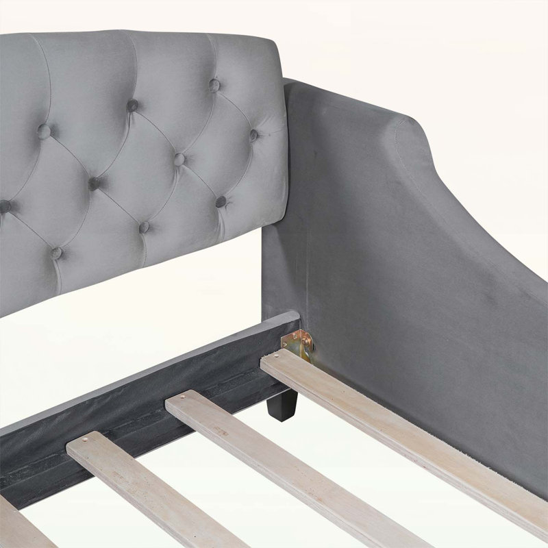 Lit de jour moderne, design polyvalent pour toute maison, Gris, Lit simple