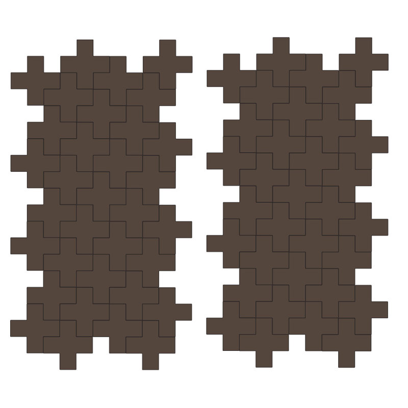Décalcomanie murale à motifs croisés suisses, Brun, H 3 po x l 3 po x P 0,01 po