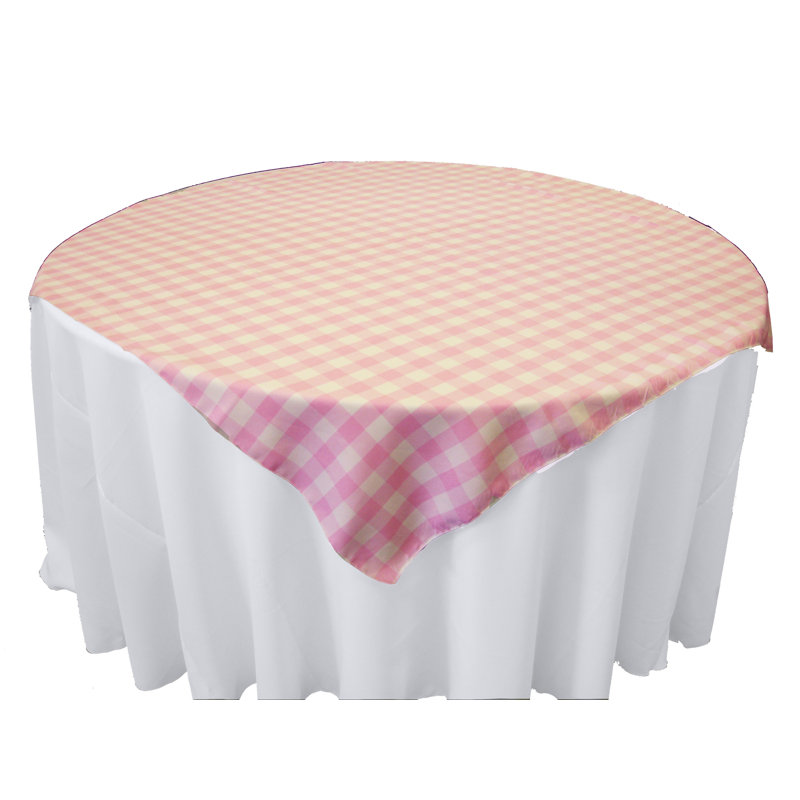 Nappe Huertas, Blanc et rose, 52 po carré