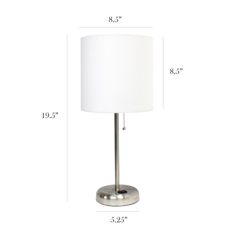 Baljit Metal Table Lamp, White, White