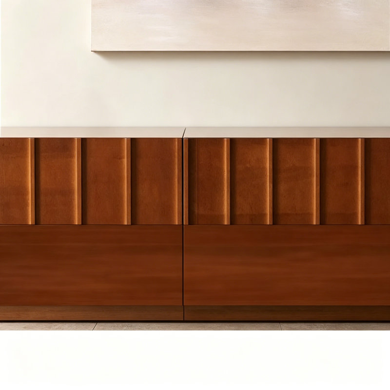 Meuble télé design rétro français, Brun