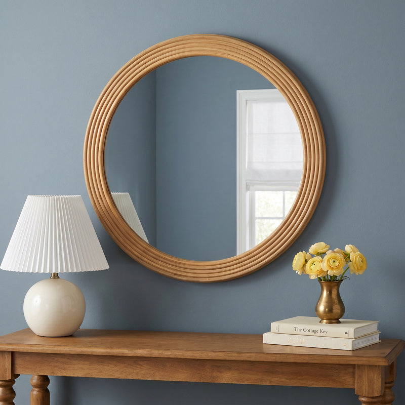 Darry Wood Round Mirror