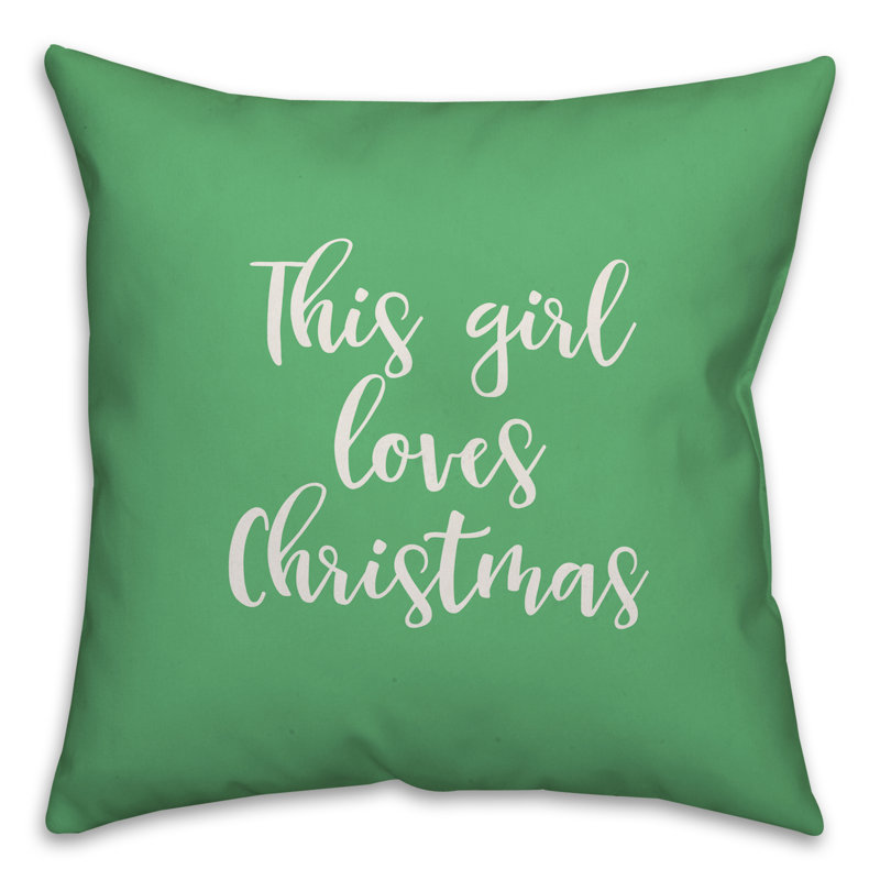  Coussin This Girl Loves Christmas, Vert clair, Housse de coussin