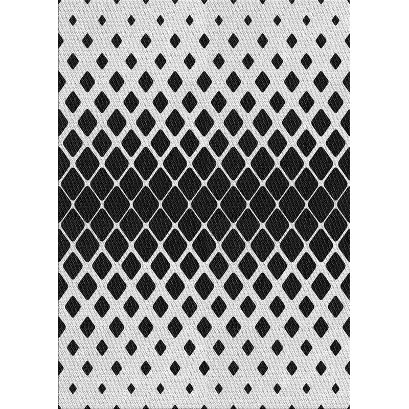 Tapis de zone gris en laine touffeté à la main Huges