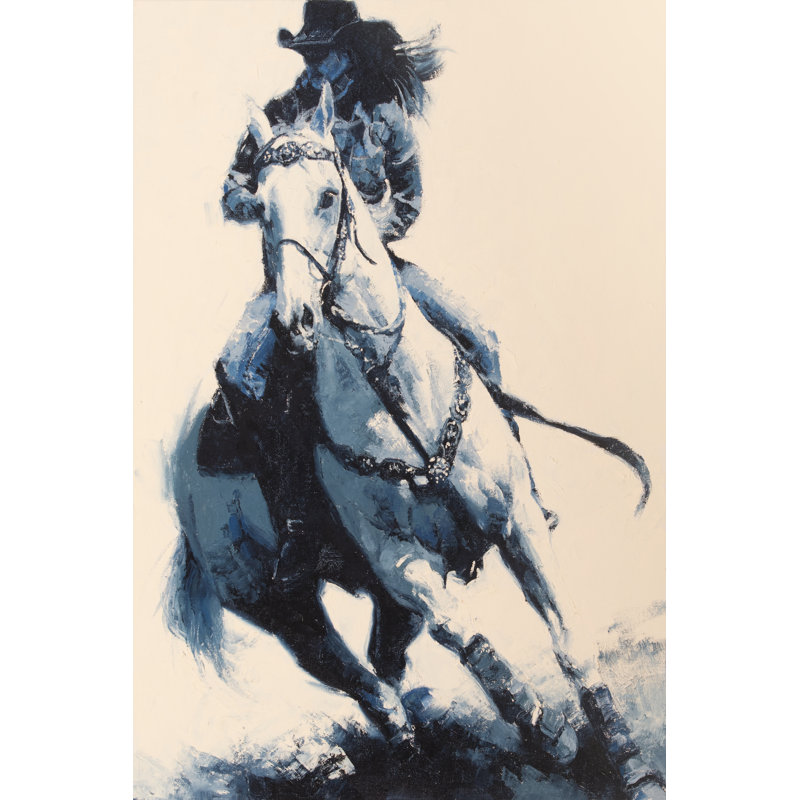 «Mood Indigo II» par Julie T. Chapman - peinture sur toile tendue, H 18 po x l 12 po x P 1,25 po