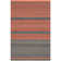Amerina Kilim Hand Woven Flat Weave Wool/Cotton Striped Rug in Orange/Gray