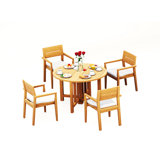 Vellore Outdoor 5 - Piece Teak Dining Set