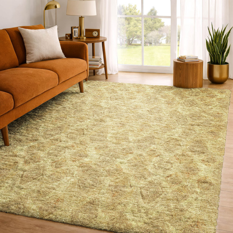 Tapis à poil long de qualité supérieure lavable à la machine ADS622, Gold, 8' x 10'