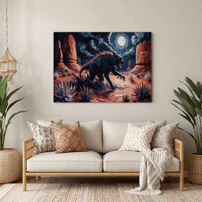 «Southwestern Animals» Chupacabra 11, art mural en métal mauve