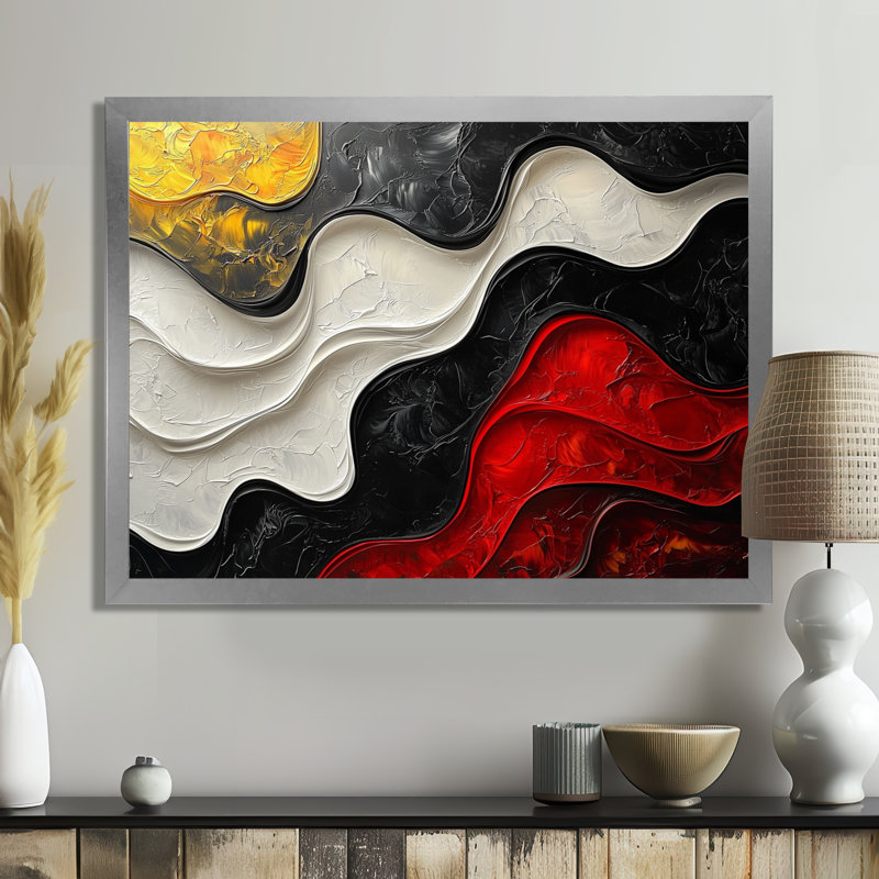 Westrick - Abstract Canvas Art Print, 12" H x 20" W, Reproduction encadrée d'une seule photo, Argent argent