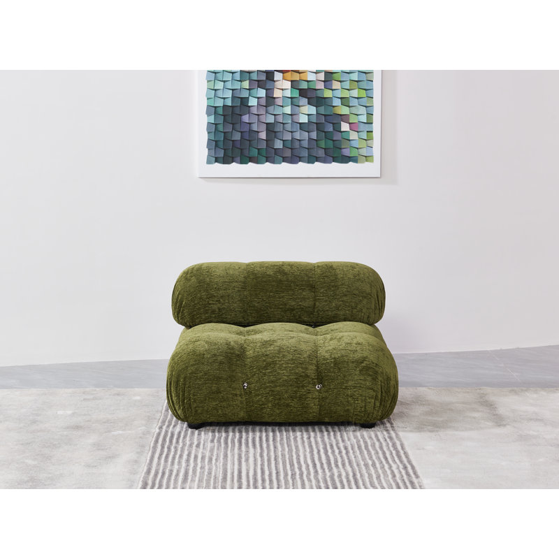 Méridienne de 38 po de large Adelene, Chenille olive