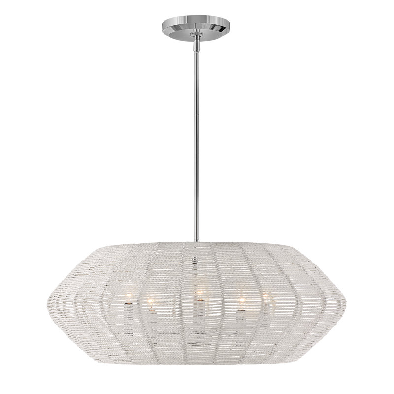 Lustre géométrique unique à 5 lumières Ariza, Chrome poli