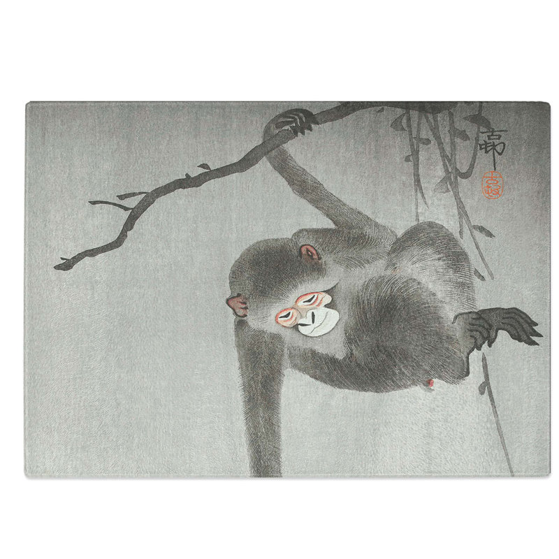 Glass Monkey by Ohara Koson Chopping Board, 39 cm W x 28.5 cm L