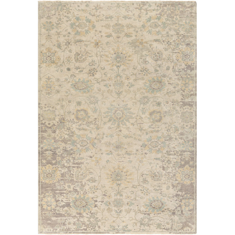 Normandy Wool Floral Area Rug, Rectangle 2' x 3'