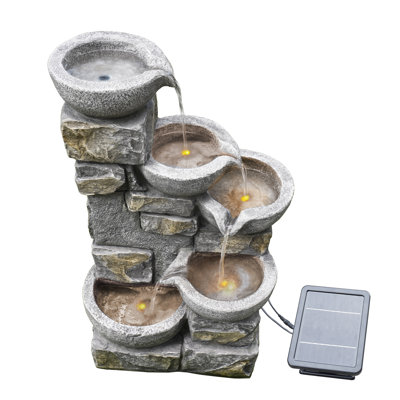 Outdoor Cascade Fountain with Lights