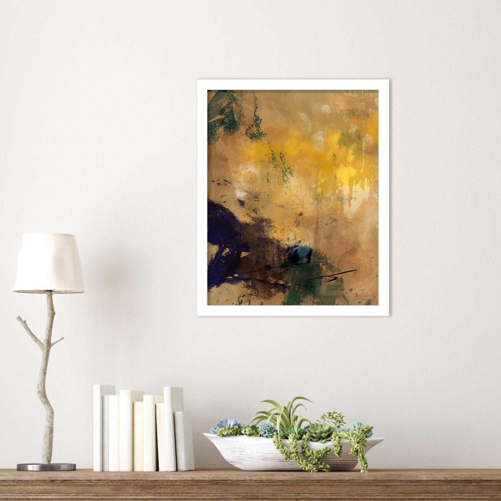 Flagler "Amber Haze II" Print, White, 17" H x 14" W
