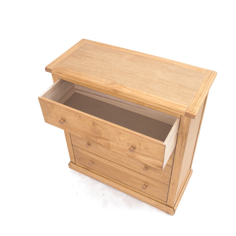 Caton 90 cm W Chest of 4 Drawers, Waxed