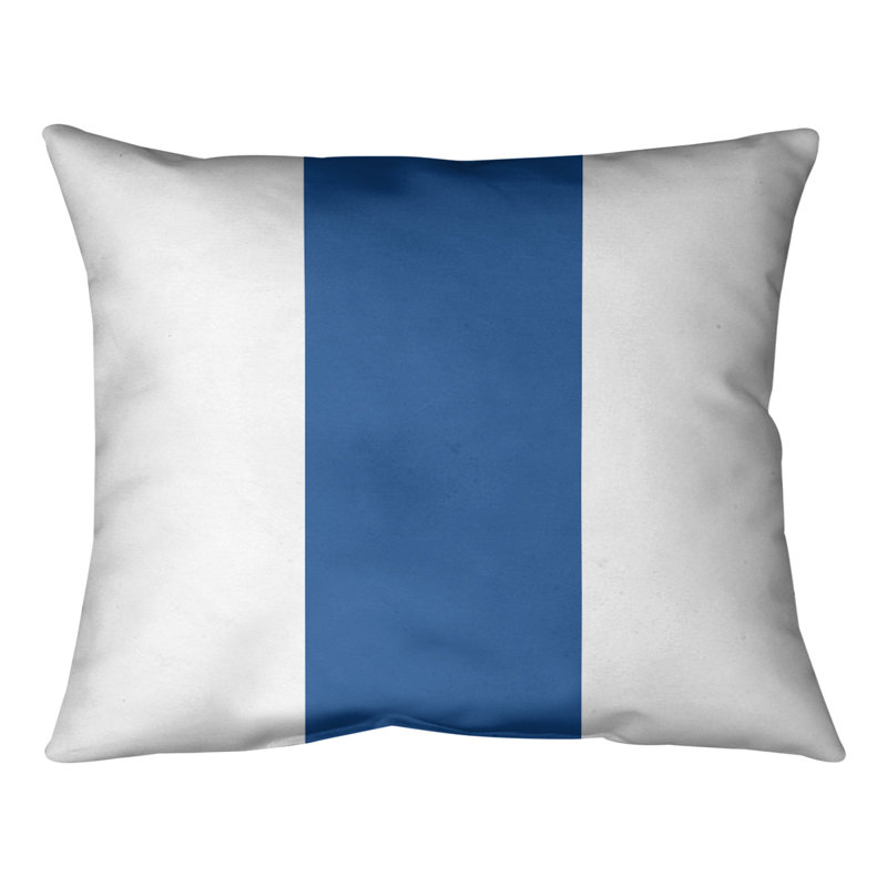 Reversible Throw Pillow, 14" x 20", White/Blue/White
