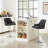 Aryelle Bar Stools Set of 2, Adjustable Counter Height Stools with Back and Arm, Modern Swivel Bar Chairs with Footrest, Upholstered PU Leather Kitchen Island Stools, Black-870189729-864890693