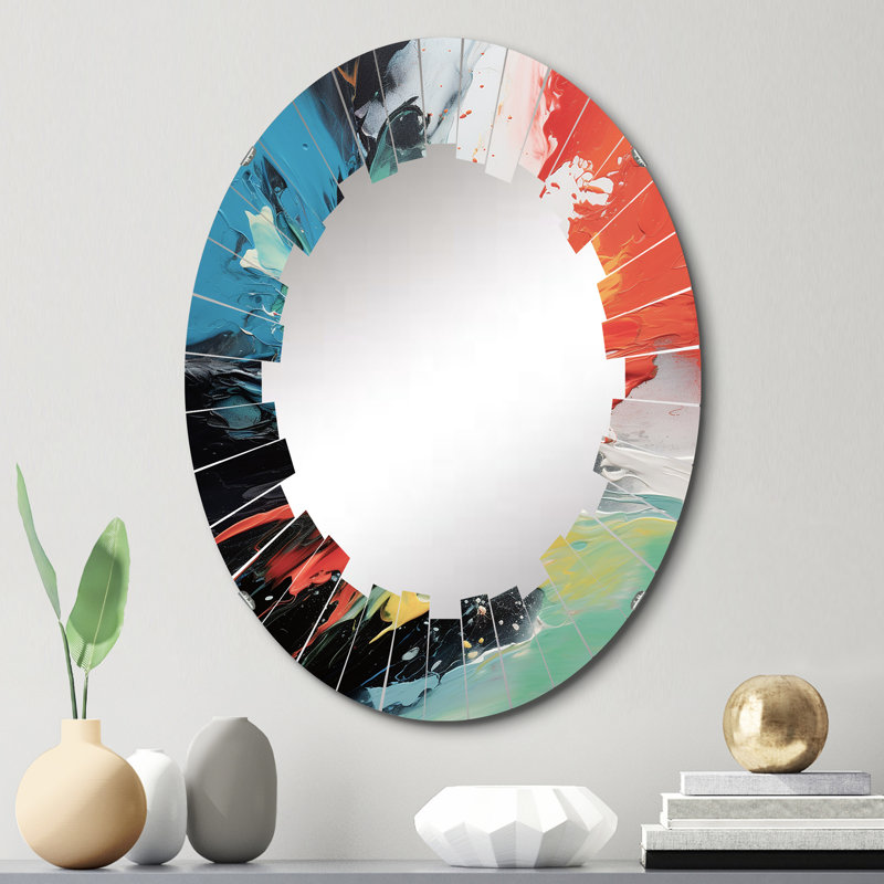 Tellson - Miroir mural Mid-Century ovale, 30 po x 20 po