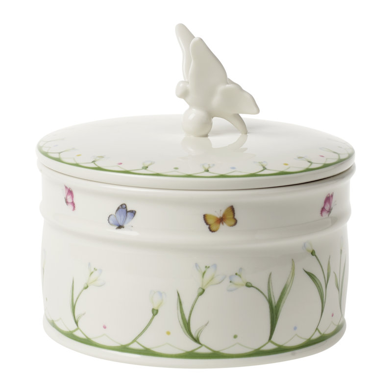 Boîte colorée recouverte de printemps Lg, H 7 po x l 6,25 po x P 6,25 po