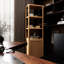 Natural Storage Closet - Tall Slim With Shutter Door And 3 Tier Shelves Unit For Home Organization