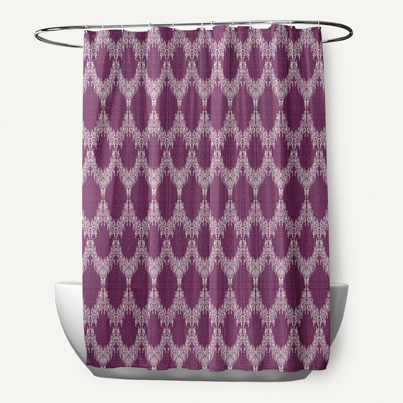 Rideau de douche simple à motif géométrique, Mauve