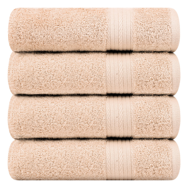 Ensemble de serviettes 100% coton super doux et absorbant Como, Beige, Serviettes de bain - paquet de 4