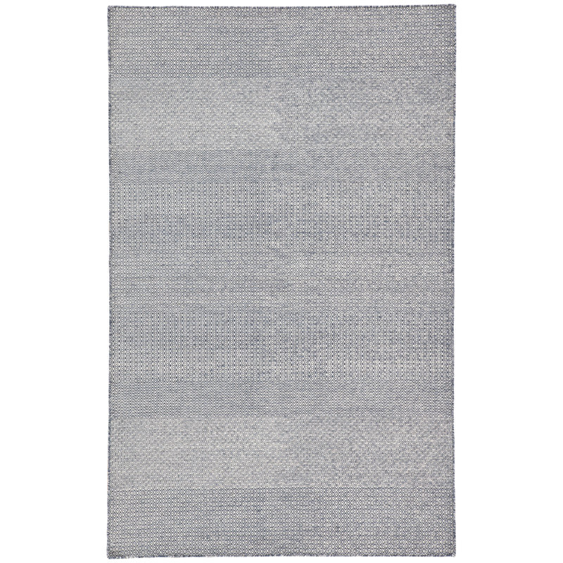Tapis bleu foncé en laine tissé à la main Prescott, Rectangle de 5 pi x 8 pi